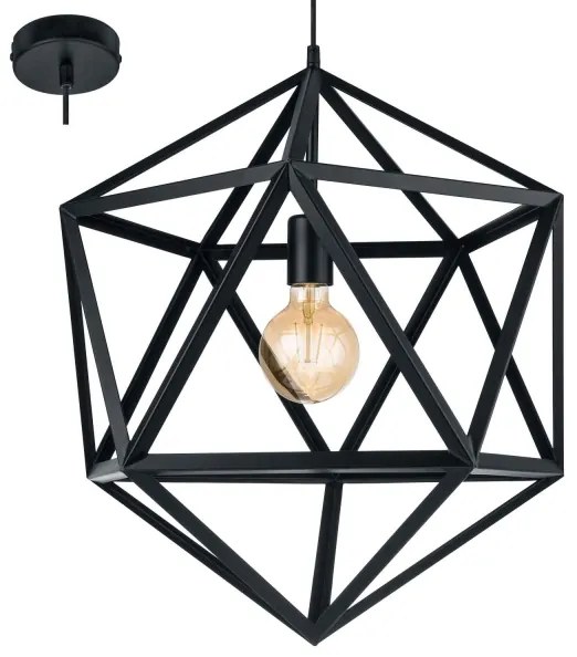 Eglo 49762 - Mennyezeti függesztékes lámpa EMBLETON 1xE27/60W