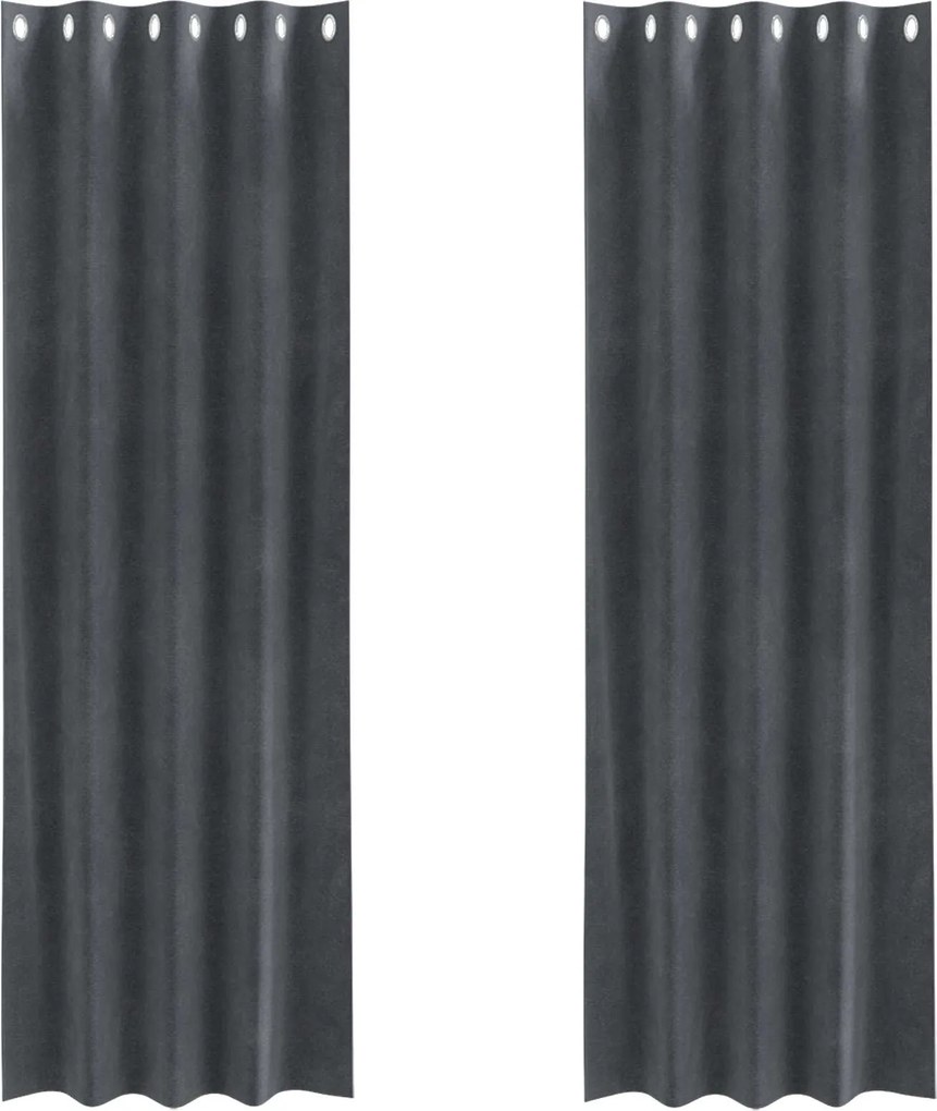 vidaXL Sötétítő függönyök 2 pcs Világosszürke 140 x 245 cm Bársony