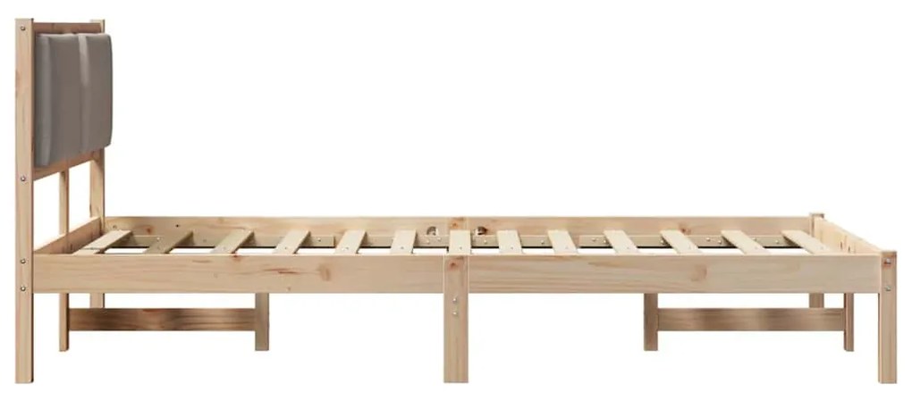 vidaXL Ágykeret fejtámlával Tópszínű 120 x 200 cm Tömör fenyőfa