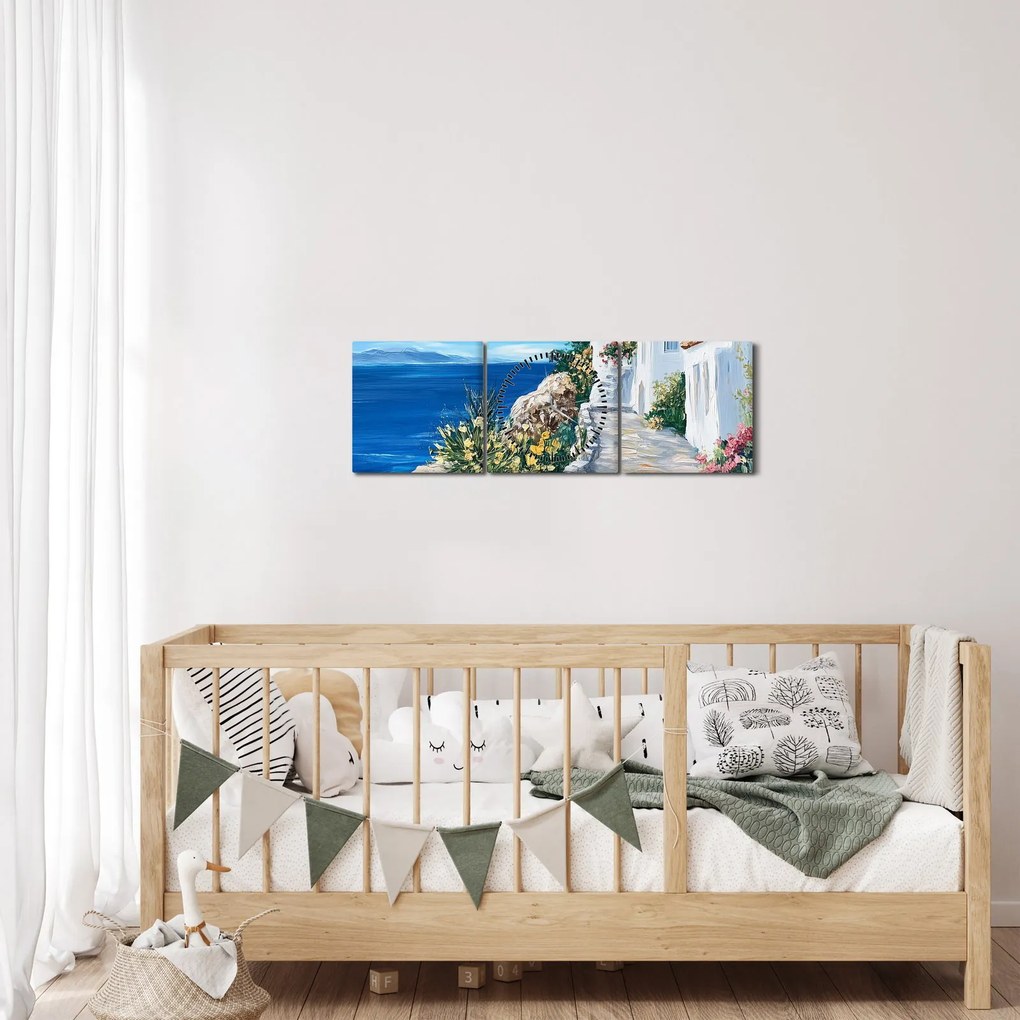 Kép - Sikátor a tenger mellett (órával) (90x30 cm)