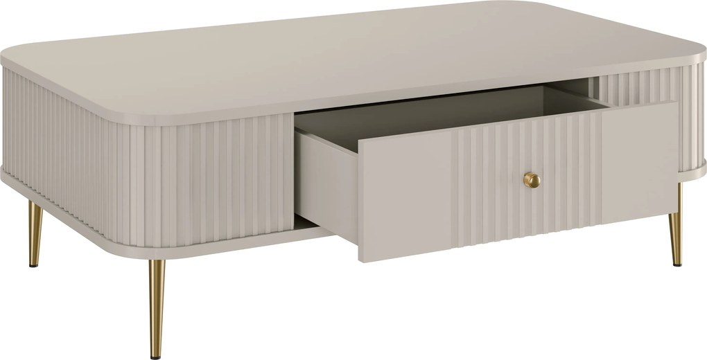 Vesper fiókos dohányzóasztal 103x60 cm - kasmír / arany lábak