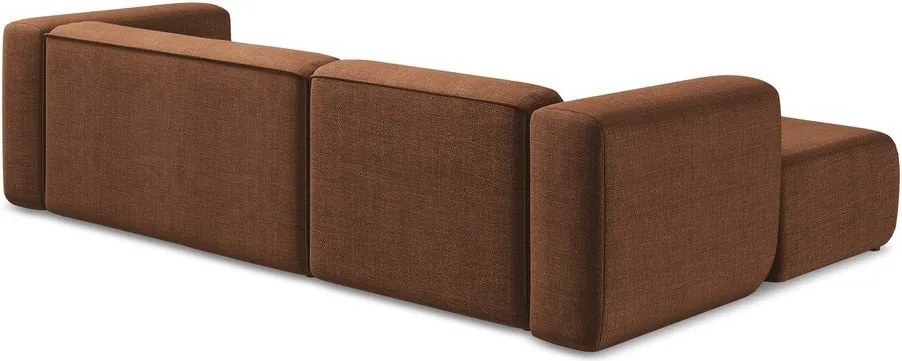 Terrakotta színű sarokkanapé (bal oldali-heverő résszel) Ekahi – Makamii