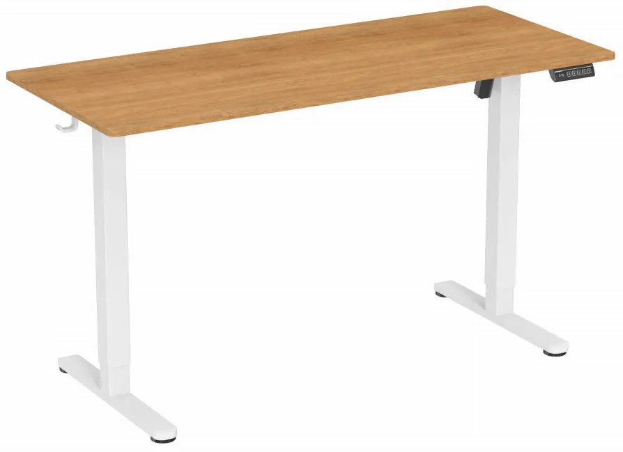 Elektromosan állítható magasságú íróasztal - 140x60cm arany tölgy ülő-/állómunkához - LVN System Lite LV1718