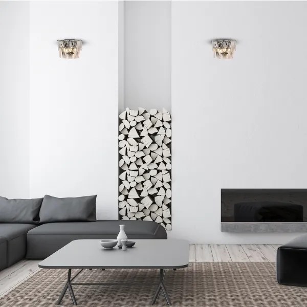 Fali kristály lámpa CHELSEA 2xE14/40W/230V króm