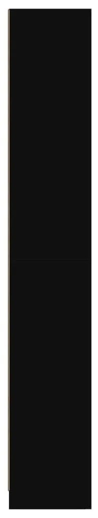 fekete szerelt fa könyvszekrény 57 x 28,5 x 174 cm
