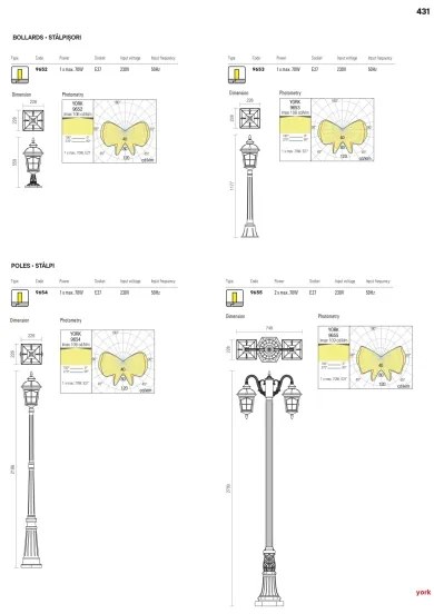 Redo 9652 - YORK kültéri lámpa 1xE27/70W/230V IP44 barna