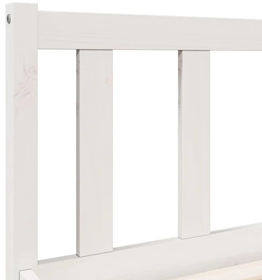 fehér tömör fenyő extra hosszú ágykeret matrac nélkül 100x220cm
