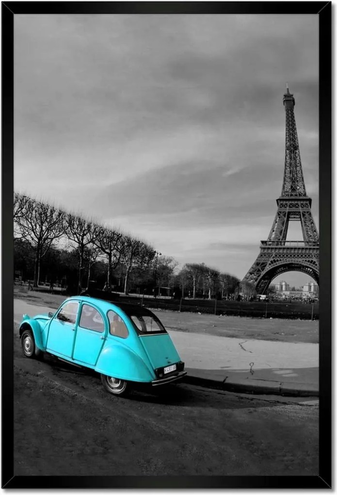 Poszterek keretben 40x60 Eiffel-torony Türkiz