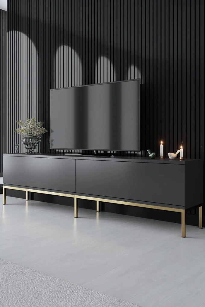 TV szekrény Lord - Anthracite, Gold