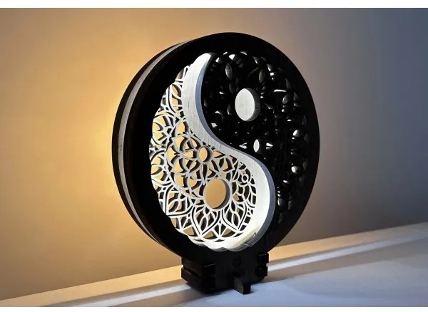 Li-Go 23607/O - Fényerőszabályozható asztali dekoráció LED/12W/230V 20x22 cm dió