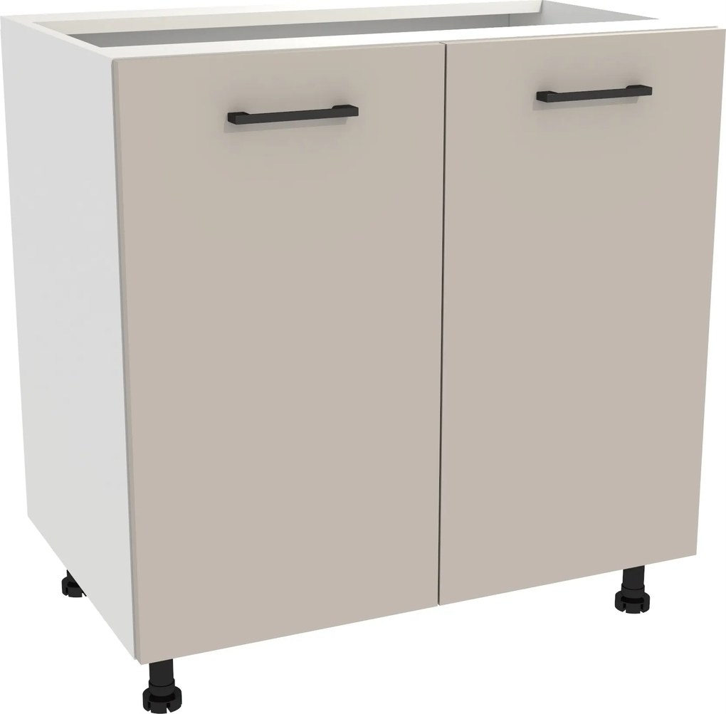 Konyhaszekrény alsó 80 Capri korpusz fehér kasmír front