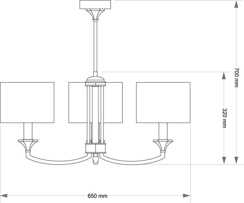 KUTEK DEC-ZW-3-BN-A DECOR Modern Csillár E14 IP20