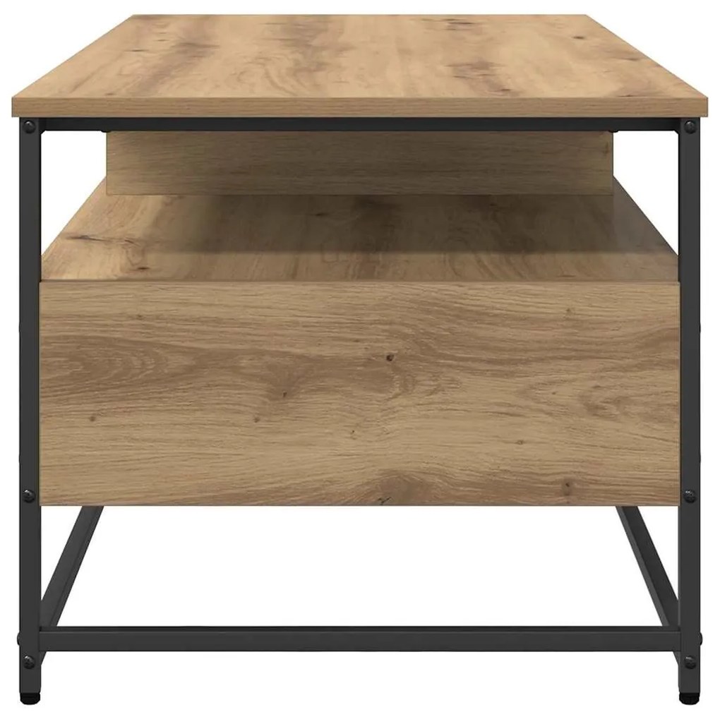 Dohányzóasztal fiókkal kézműves tölgy 100 x 51 x 45 cm Faanyag