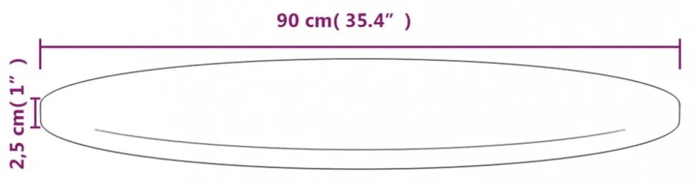 fehér tömör fenyőfa asztallap Ø90 x 2,5 cm