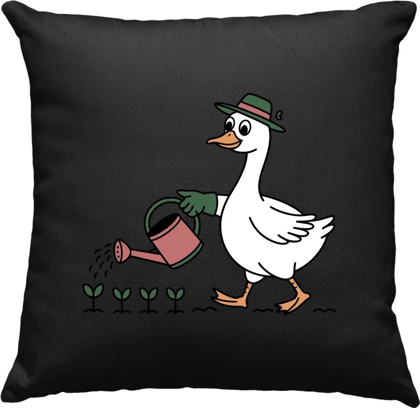 Lúd Kertész párna Vicces Fekete