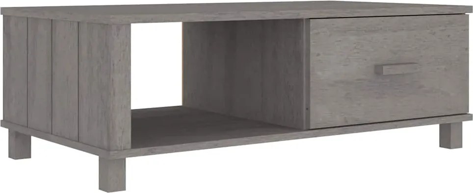 vidaXL HAMAR világosszürke tömör fenyőfa dohányzóasztal 100x55x35 cm