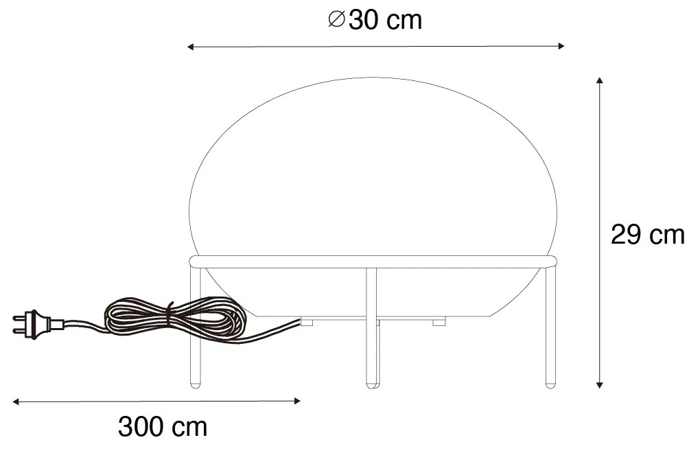 Design kültéri asztali lámpa fekete - Jannie