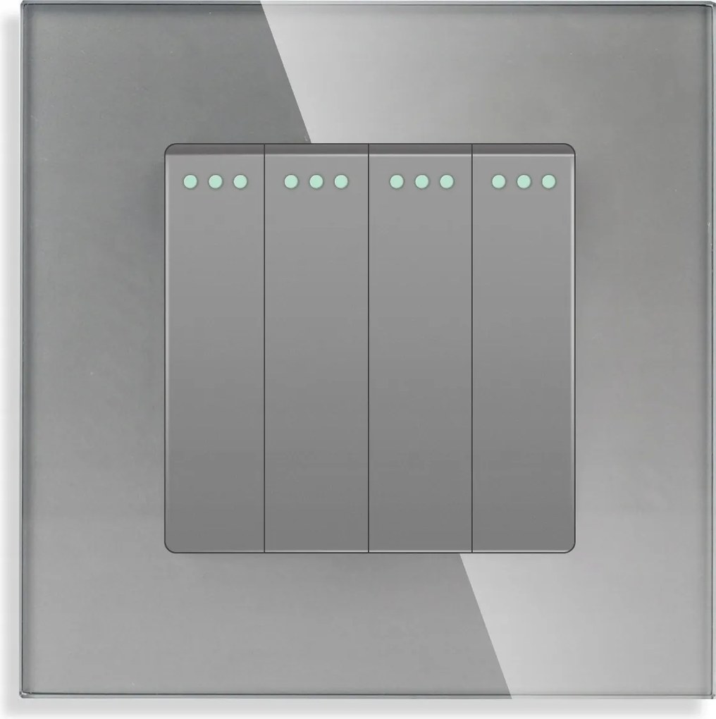 Fénykapcsoló 4K Négyszögletes Üveg Billentyűs Klasszikus Kapcsoló