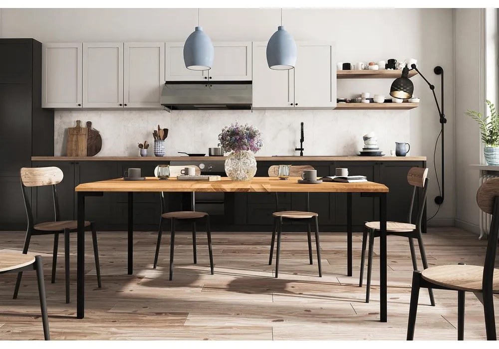 Tölgyfa étkezőasztal 90x200 cm Abies – The Beds