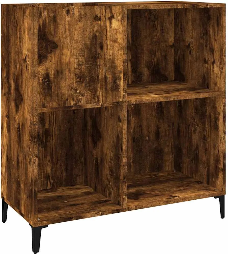 vidaXL füstös tölgy színű szerelt fa hanglemezszekrény 84,5x38x89 cm