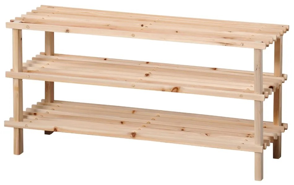 Kesper 69723 Cipőtartó állvány 3 polccal, világos, 77 x 40 x 26 cm