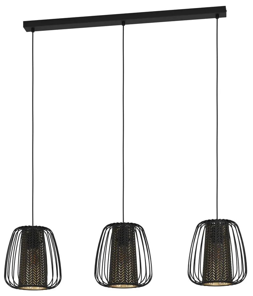 Fekete függőlámpa fém búrával-textil búrával CURASAO – EGLO