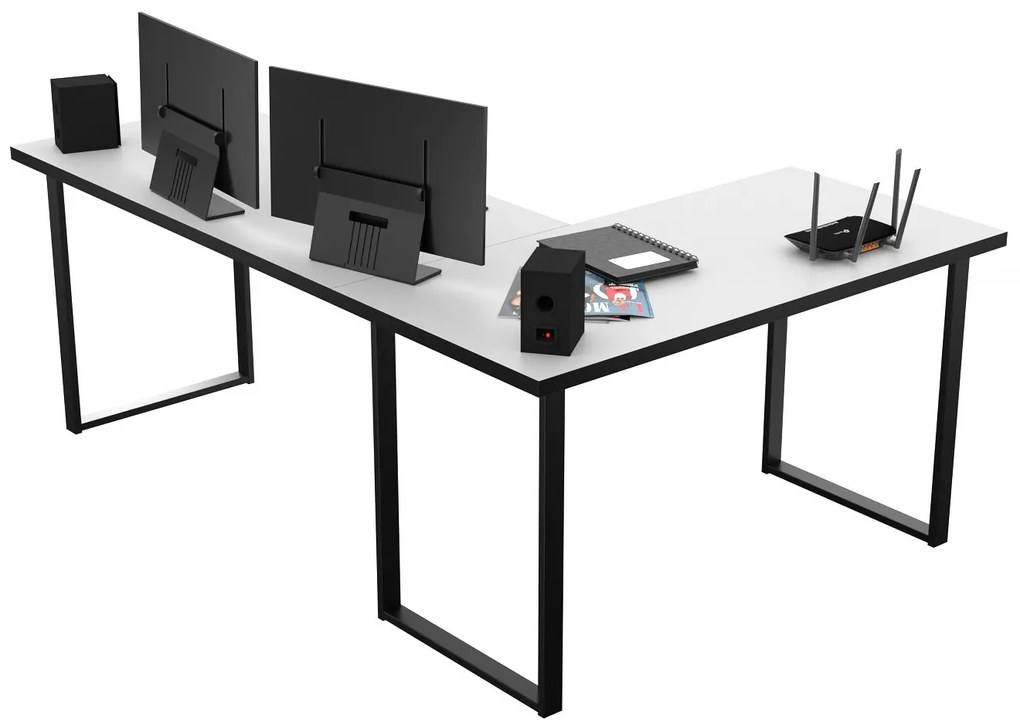 Sarok PC asztal Vintid (fehér + fekete). 1054976