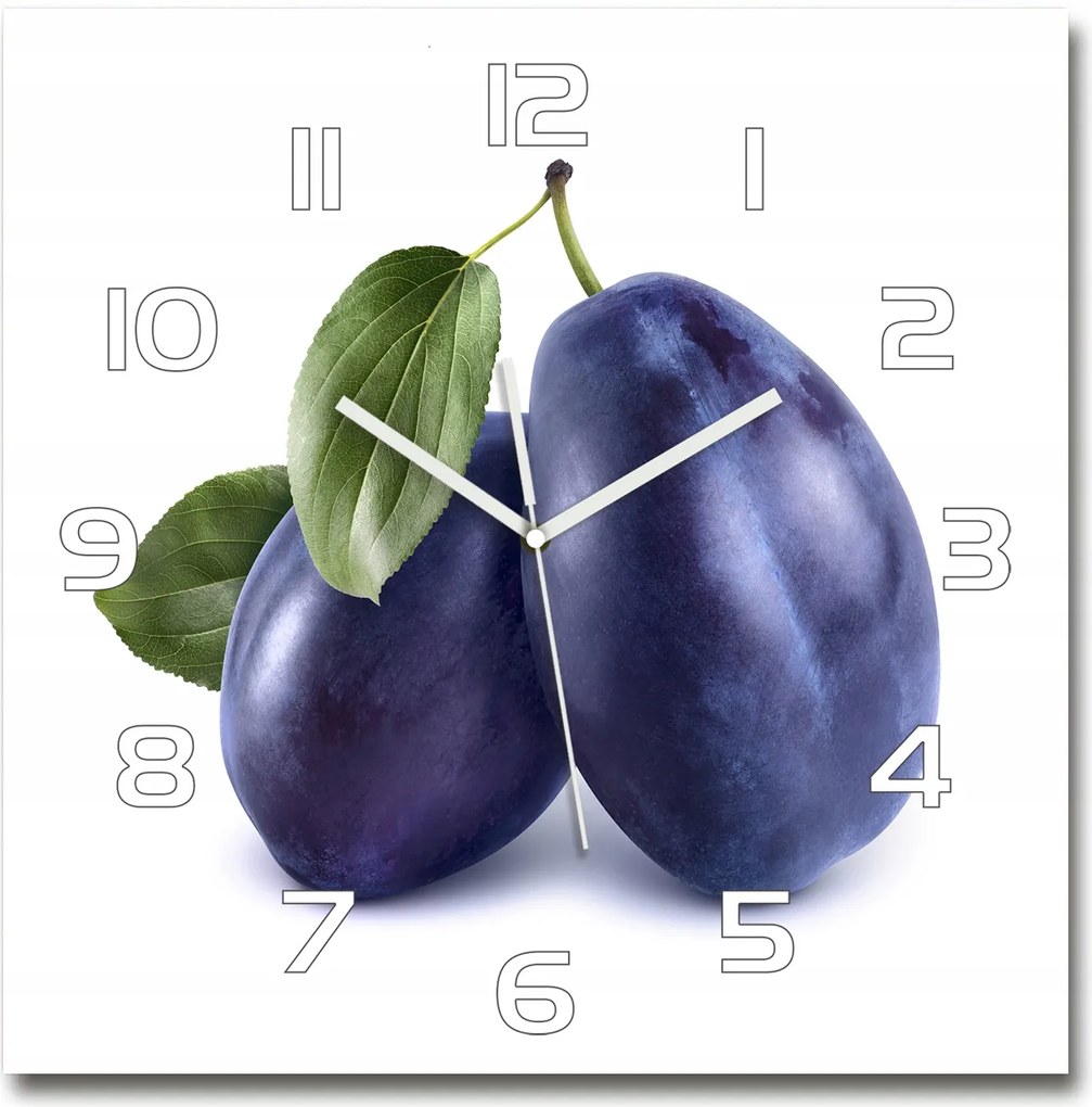 Nagy négyzet alakú üveg falióra Szilva 60x60