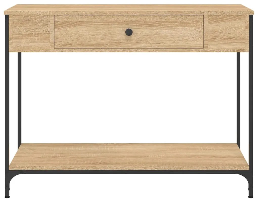 sonoma tölgy színű szerelt fa dohányzóasztal 100 x 34,5 x 75 cm