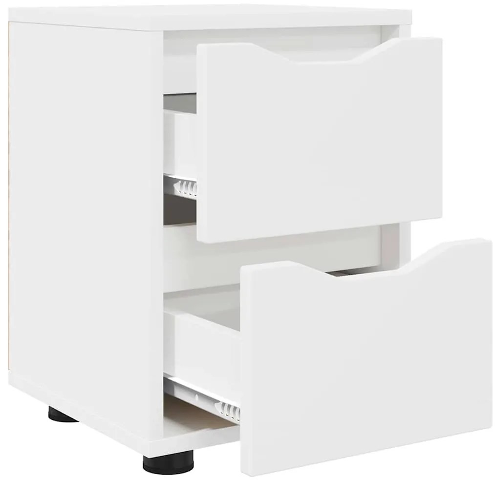 vidaXL Éjjeliszekrények fiókkal 2 pcs Fehér 30,5 x 30 x 43 cm Faanyag