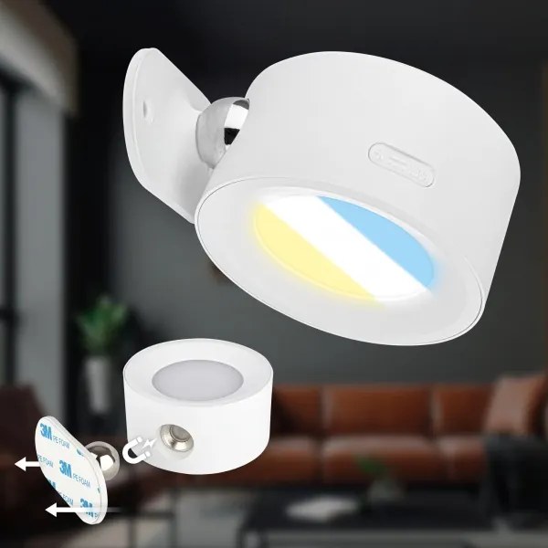 Briloner 3896016 - TARI LED fali lámpa, fényerőszabályozható, újratölthető, LED/1,6W/5V 1500 mAh, fehér