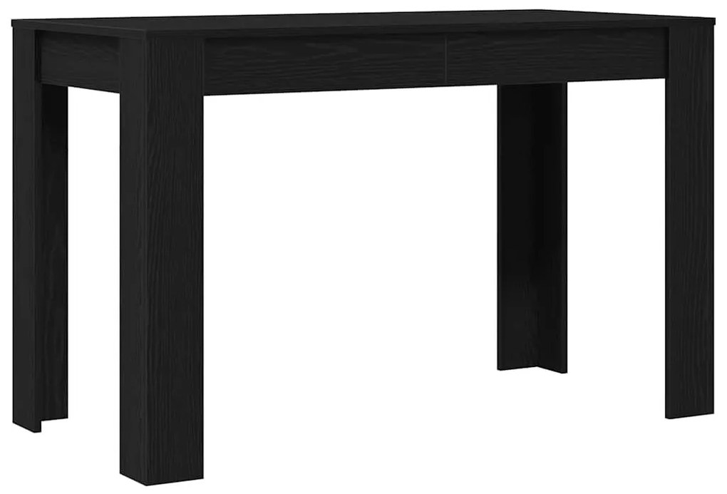 fekete tölgy színű szerelt fa étkezőasztal 120 x 60 x 75 cm