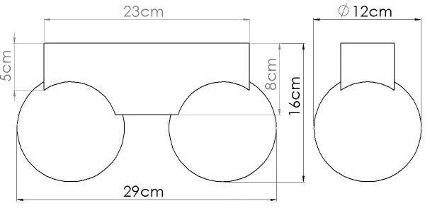 Sollux SL.1683 - Mennyezeti lámpa BULBO 2xG9/8W/230V bükkfa/fehér