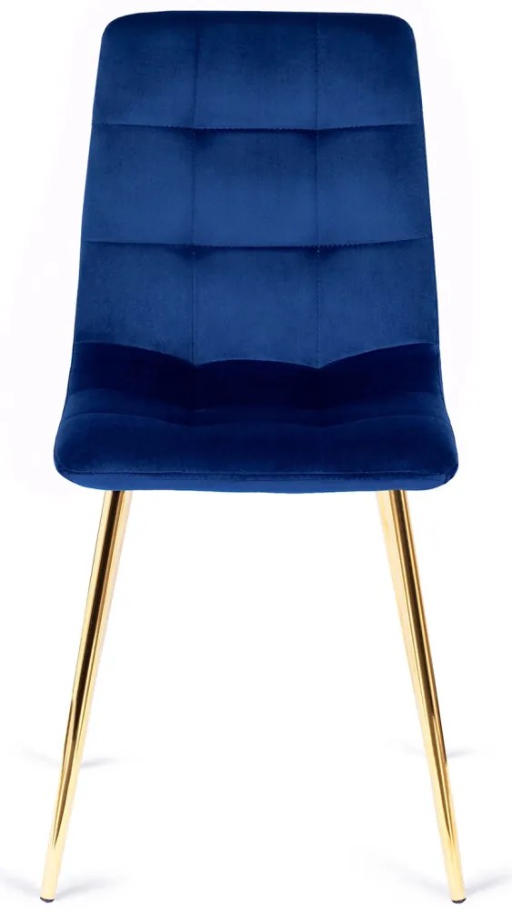 Sötétkék Bársony Étkezőszék Arany Lábbal. YORK
