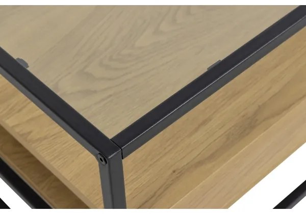 Dohányzóasztal ZEIN tölgy/fekete