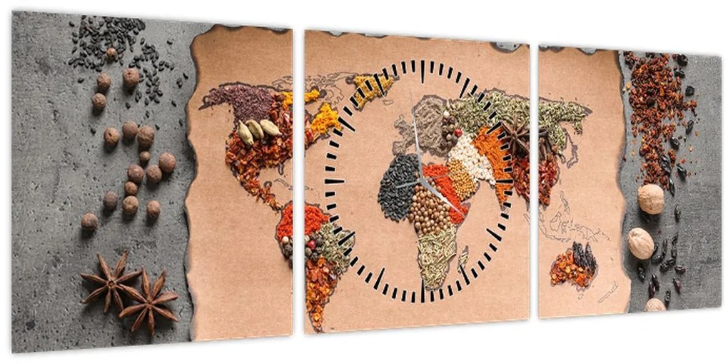 Kép - A világ fűszerei (órával) (90x30 cm)