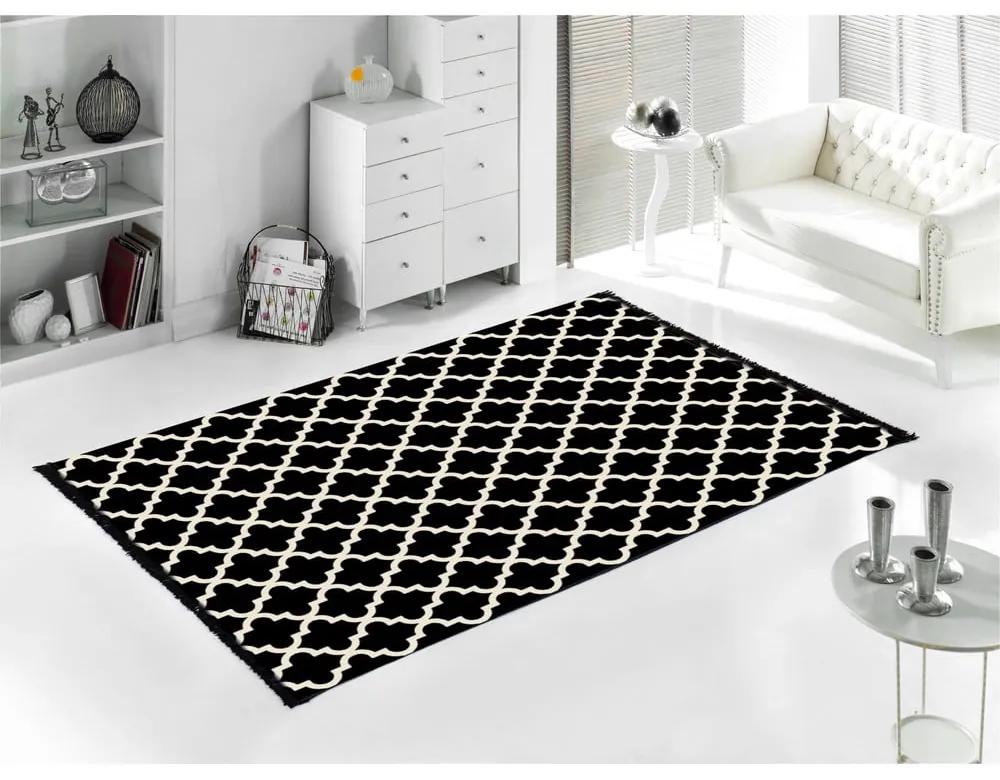Madalyon fekete-fehér kétoldalas szőnyeg, 120 x 180 cm