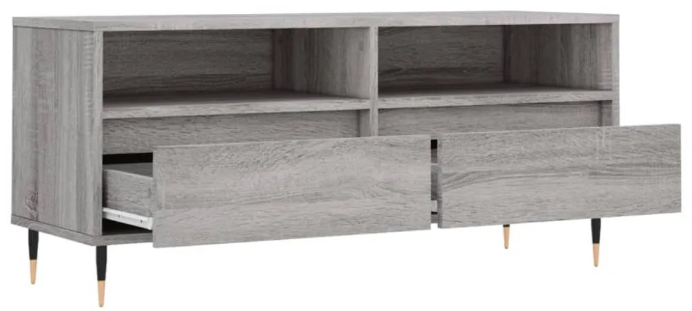 szürke sonoma színű szerelt fa TV-szekrény 100x34,5x44,5 cm