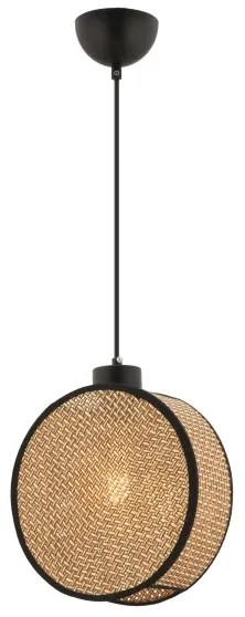 Kábeles csillár DRUM 1xE27/60W/230V barna/fekete