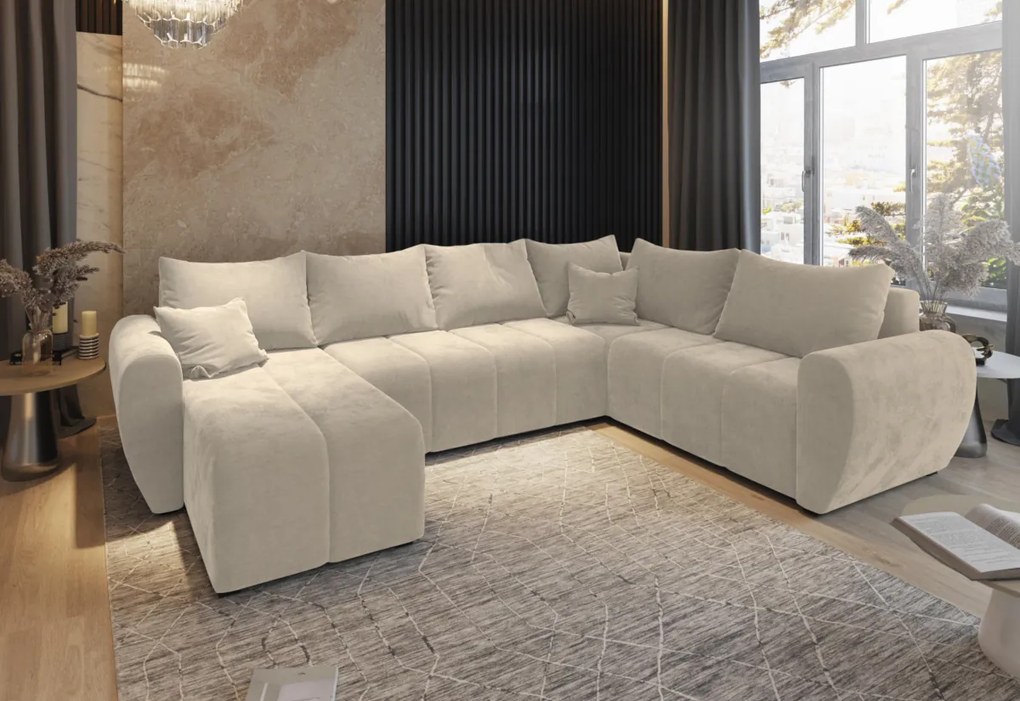 MOLISA 2 ágyazható U alakú ülőgarnitúra, 303x82x208, Kronos 05, jobb