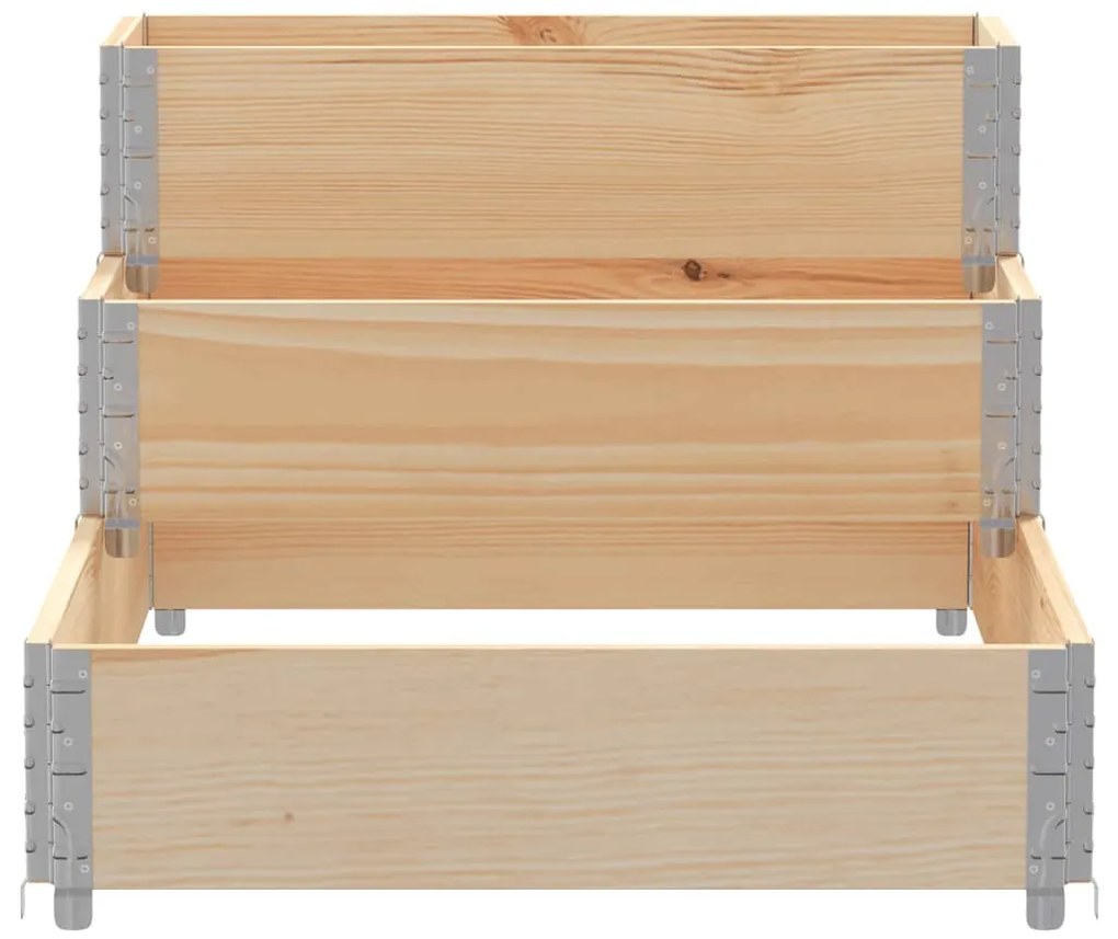 3 szintes tömör fenyőfa magaságyás 120 x 80 cm