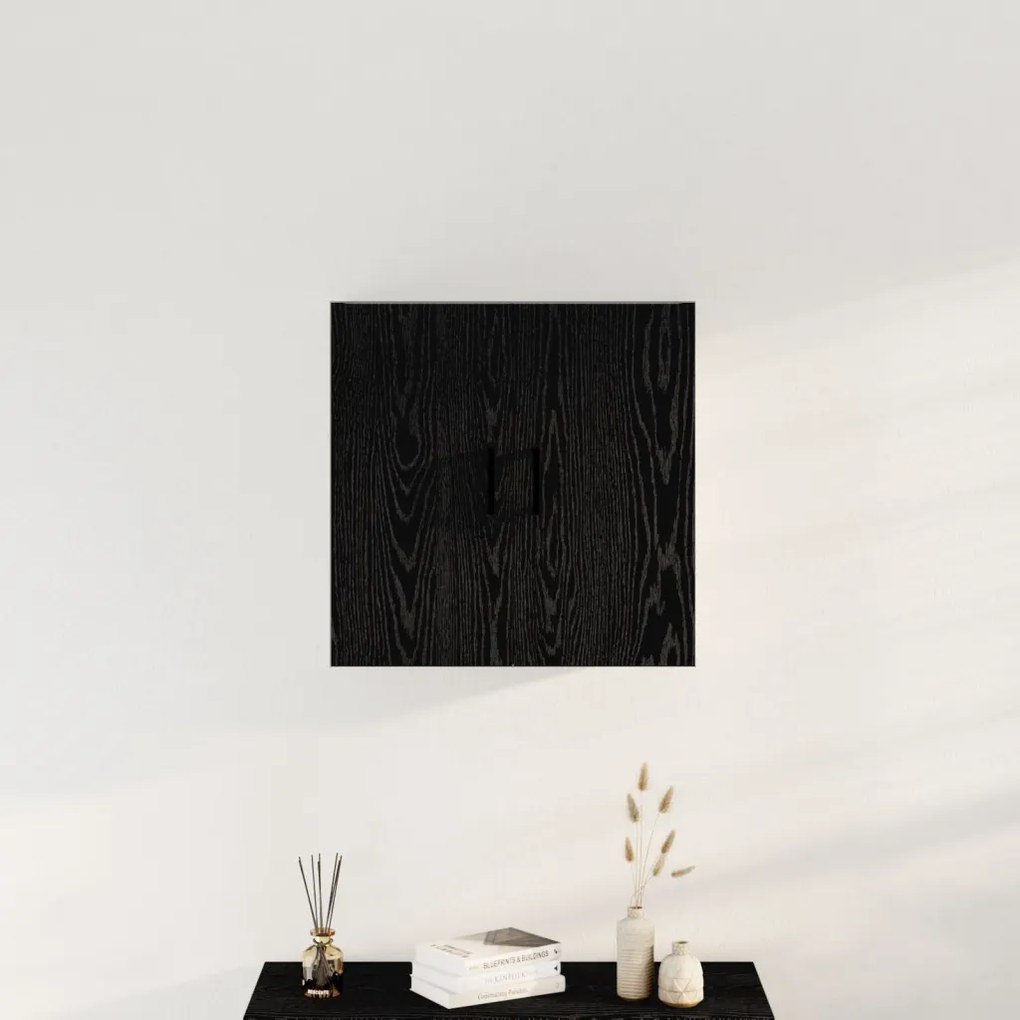 Fali Szekrény Fekete Tölgy 60x31x60 cm Műanyag