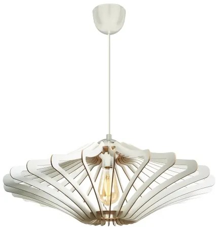 Csillár zsinóron 1xE27/60W/230V fehér átm. 59 cm