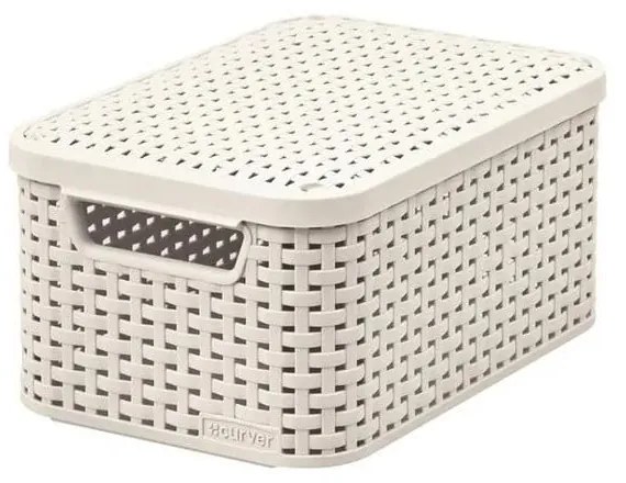 Krémszínű fedeles műanyag tárolódoboz 20x29x14 cm Style – Curver
