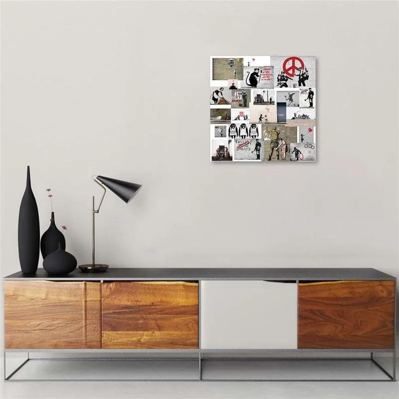 Gario Vászonkép Banksy falfestmény - street art mûvek gyûjteménye Méret: 60 x 60 cm