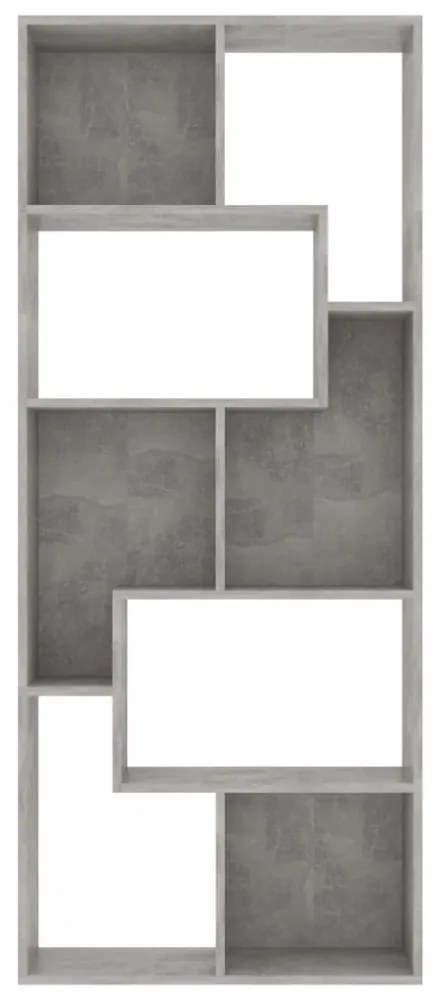 betonszürke szerelt fa könyvszekrény 67 x 24 x 161 cm