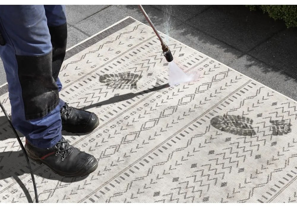 Kuba szürke-krémszínű kültéri szőnyeg, 350 x 80 cm - NORTHRUGS
