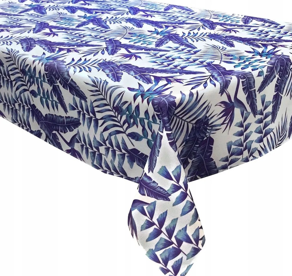 Abrosz Asztalra 130x170 Kék Dekoratív Levelek