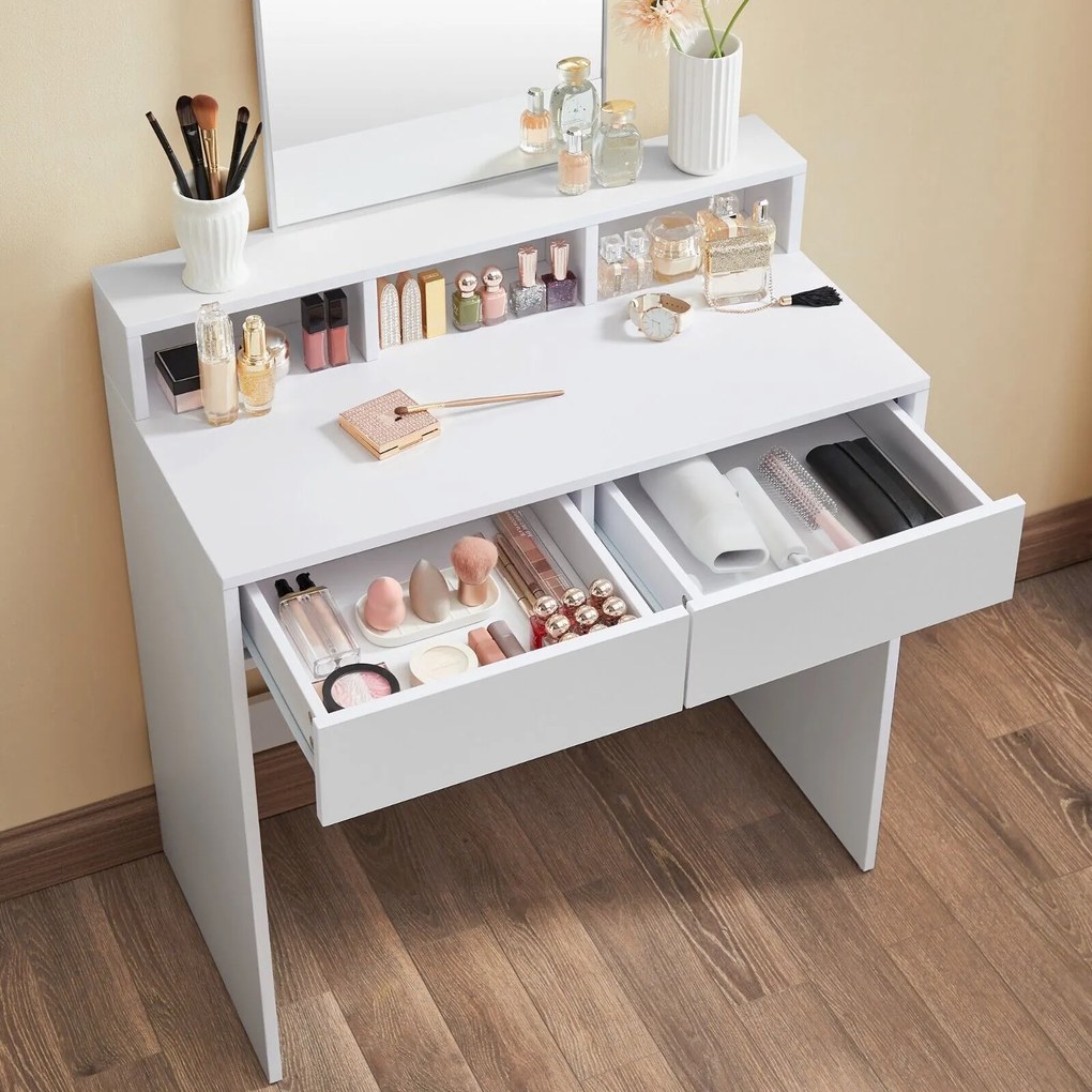 VANESA fésülködőasztal, 80x40x140cm, fehér Jurhan