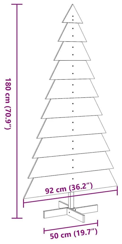 fehér tömör fenyőfa karácsonyfa-dekoráció 180 cm